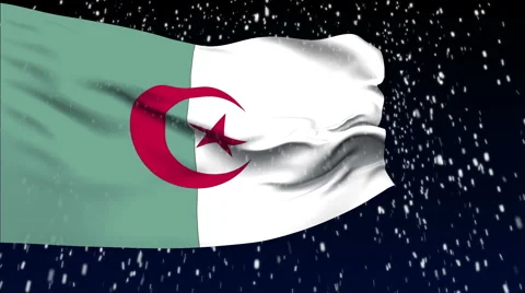 Flag of Algeria Stock Footage 1052791