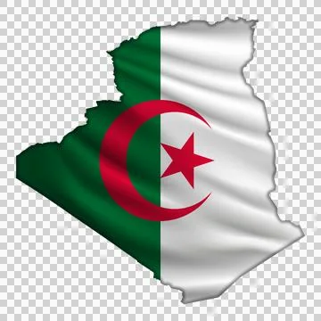 Flag Algeria in the form of a map Stock Illustration