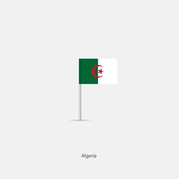 Flag of Algeria with a stick. Stock Illustration