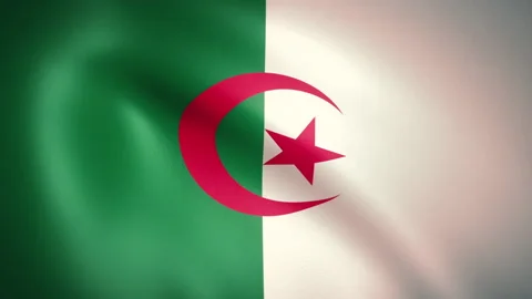 Flag of Algeria Waving in the Wind (LOOP) Stock Footage 161275355