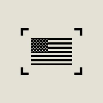 Flag america in focus in flat style Stock Illustration
