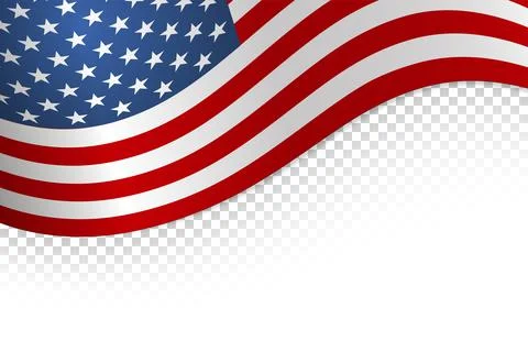 Flag american background. Flag isolated on white background. Vector Stock Illustration
