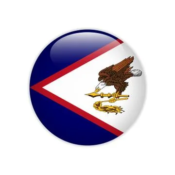 Flag American Samoa button Illustrazione stock