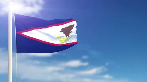 Flag of American Samoa Stock Footage 1052823