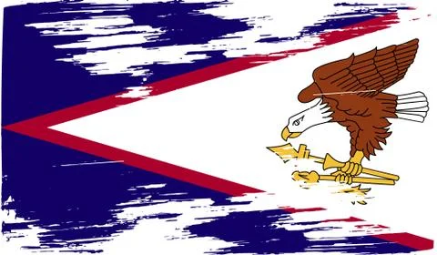 Flag of American Samoa with old texture. Vector Stock Illustration