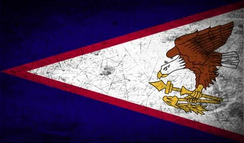 Flag of American Samoa with old texture. Vector Stock Illustration