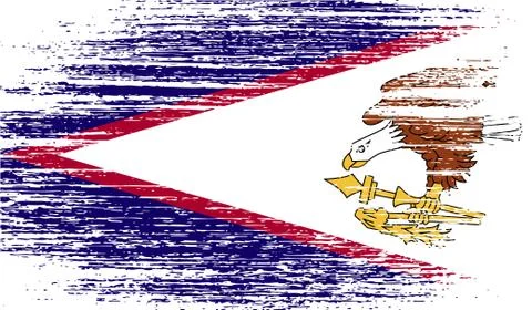 Flag of American Samoa with old texture. Stock Illustration
