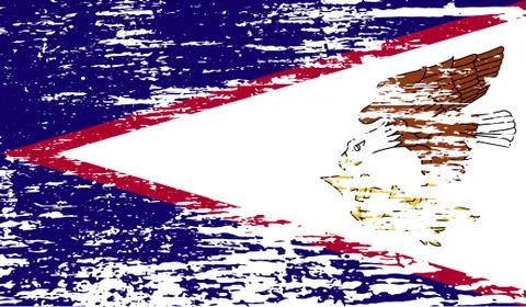 Flag of American Samoa with old texture. Stock Illustration