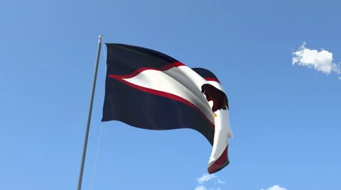 The flag of American Samoa Waving on the Wind. Stock Footage 40386671