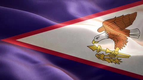 Flag of American Samoa waving in the wind. 3D Waving flag design. Stock Illustration
