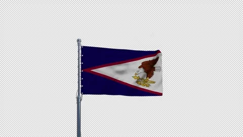 Flag of American Samoa without Background Alpha Channel Stock Footage 292869361