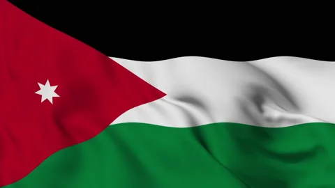 Flag of Amman fluttering in the wind Stock Footage 139651641