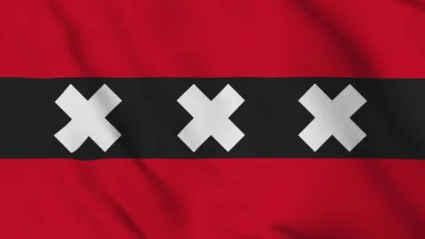 Flag of Amsterdam Stock Footage 312535240
