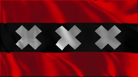 Flag of Amsterdam waving slowly Stock Footage 341968559