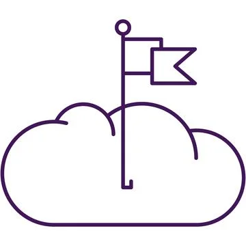 Flag and cloud vector flat outline icon design Stock Illustration