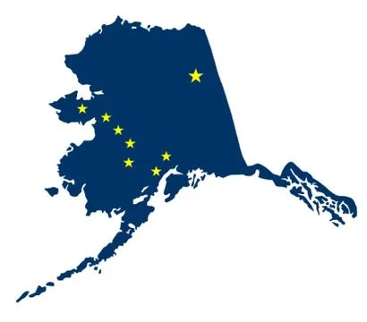 Flag and Map of Alaska Stock Illustration