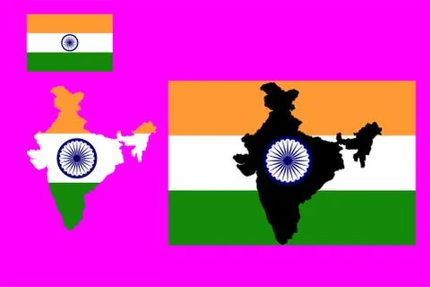 Flag and map of India Vector illustration Stock Illustration