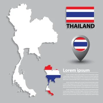 Flag and map of thailand Stock Illustration