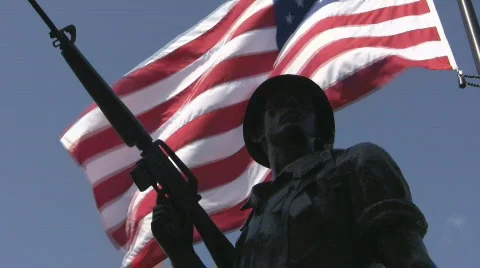 Flag and Soldier Video stock 751119