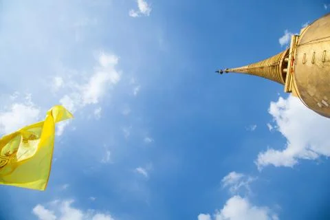 Flag and stupa Stock Photos