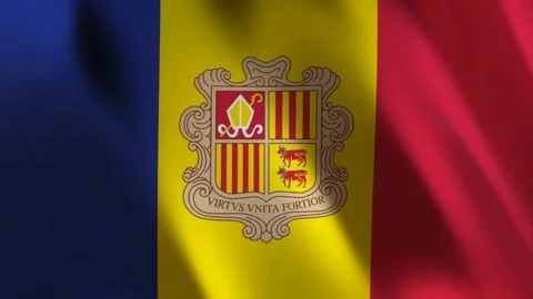 Flag of Andorra, 3D Render Stock Footage 275570797