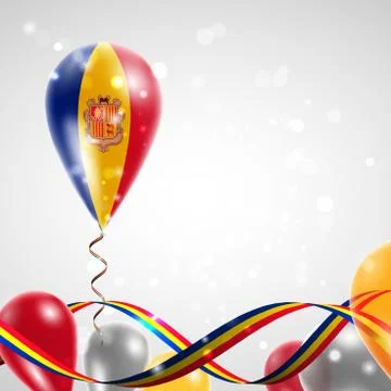 Flag of Andorra on balloon Stock Illustration
