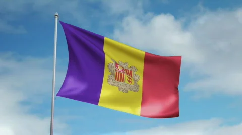 Flag of Andorra Video stock 435296