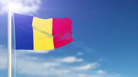 Flag of Andorra Stock Footage 1052862