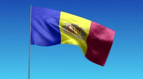 Flag of Andorra Stock Footage 10847352