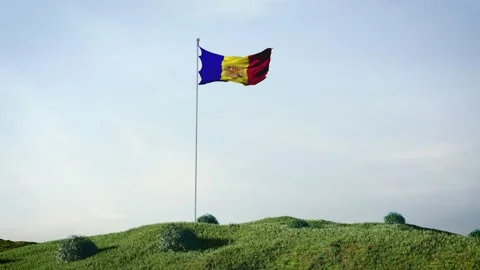 Flag of Andorra Stock Footage 168015613