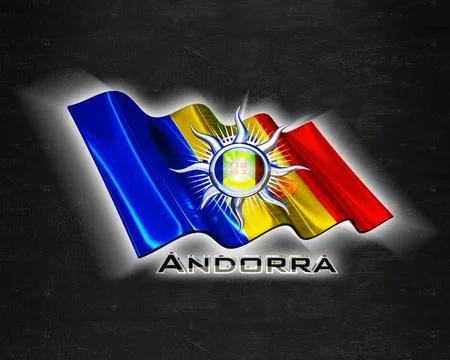 Flag Andorra quality designer flag 库存插图
