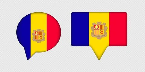 Flag of Andorra in speech bubble. Illustrazione stock