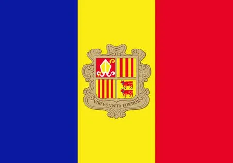 Flag of Andorra Vector Stock Illustration