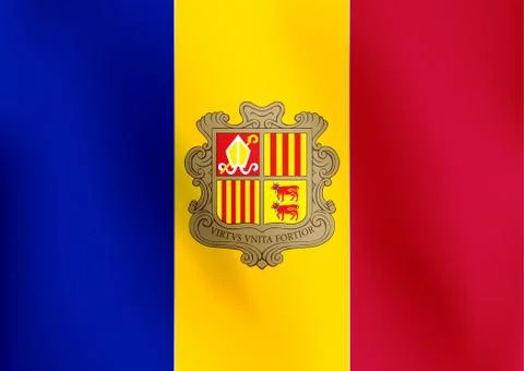 Flag of Andorra - Vector Illustration Stock Illustration