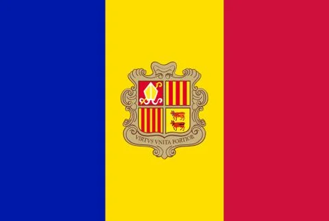 Flag Andorra. Vector illustration Stock Illustration