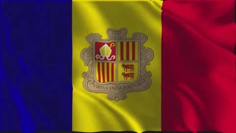 Flag of Andorra waving slowly Stock Footage 337324142