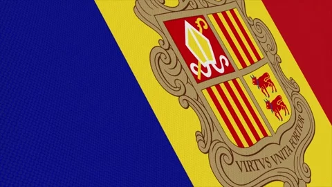 Flag of Andorra waving slowly Stock Footage 344477704
