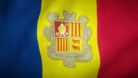 Flag of andorra waving in the wind Stock-Footage 125831876