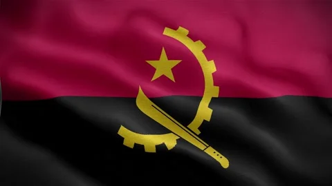 Flag of Angola  fluttering in the wind. Video stock 221084411