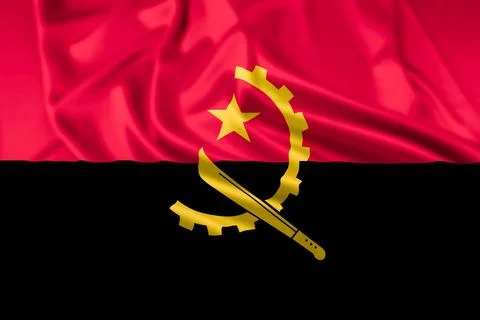 The Flag of Angola Rippled Stock Illustration