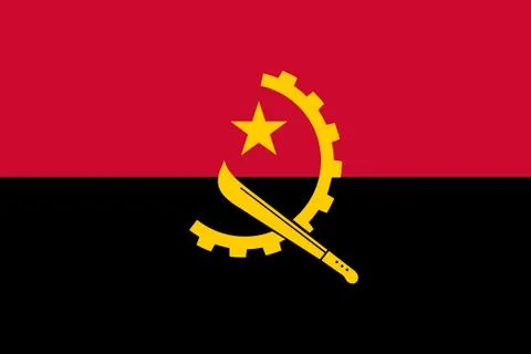 Flag Angola. Vector illustration Stock Illustration