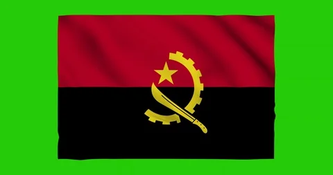 Flag of Angola waving on a samless loop over an easily removable background 스톡 동영상 98370709