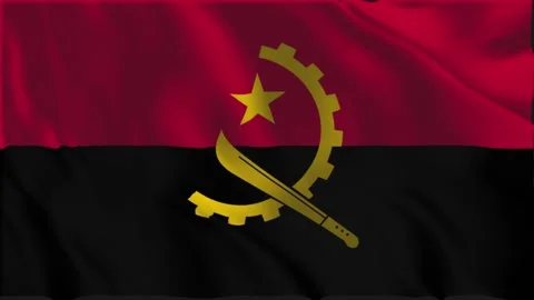 Flag of Angola waving slowly Stock-Footage 339106909