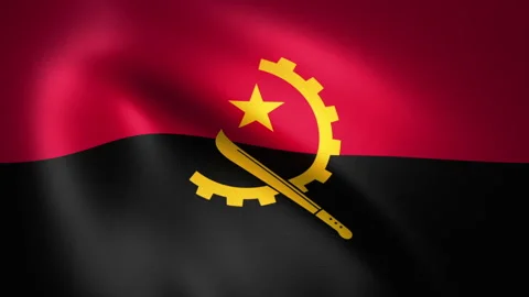 Flag of Angola Waving in the Wind (LOOP) Video stock 161837921