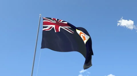 The flag of Anguila Waving on the Wind. Stock Footage 40415860