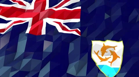 Flag of Anguilla 3D Wallpaper Illustration Stock Footage 66418331