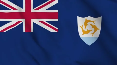 Flag of Anguilla – 4K Seamless Loop of the British Caribbean Territory Banner Stock Footage 310698067