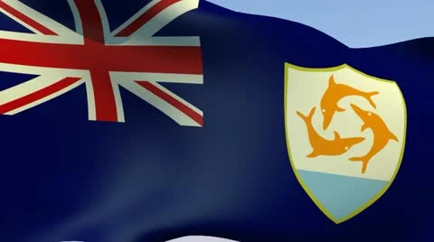 Flag of Anguilla HD Stock Footage 13969068