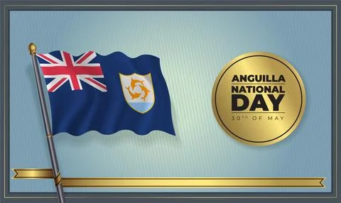 Flag Anguilla National Day Stock Illustration