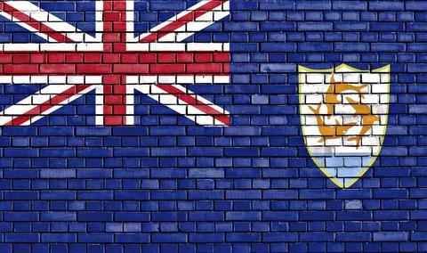 Flag of Anguilla painted on brick wall Stock Illustration